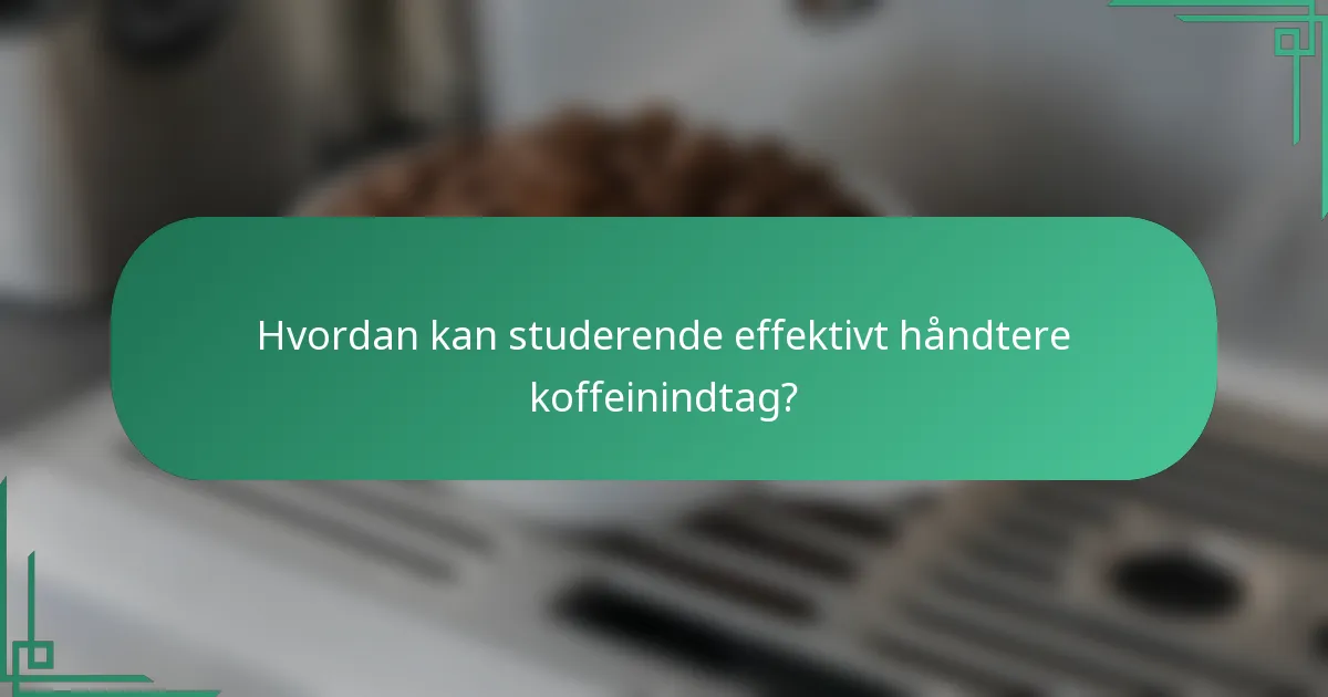 Hvordan kan studerende effektivt håndtere koffeinindtag?